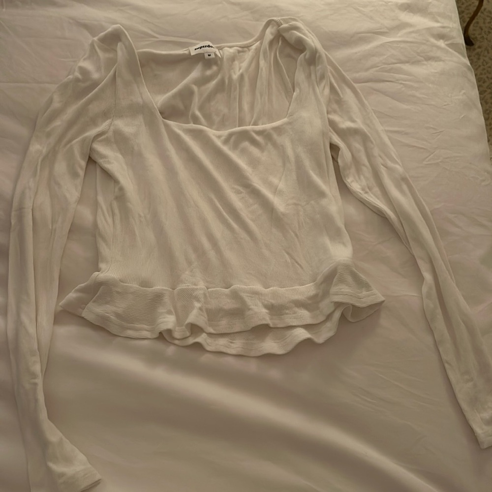 White superdown long sleeve